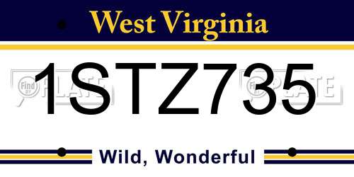 1STZ735 West Virginia License Plate