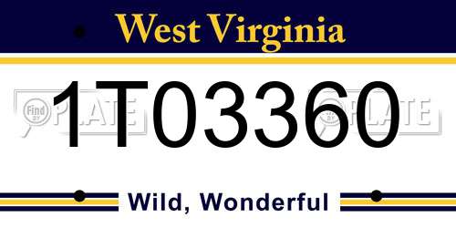 1T03360 West Virginia License Plate