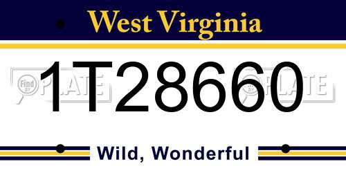 1T28660 West Virginia License Plate