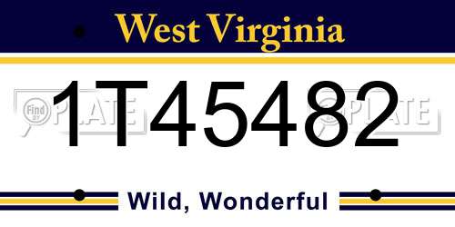 1T45482 West Virginia License Plate