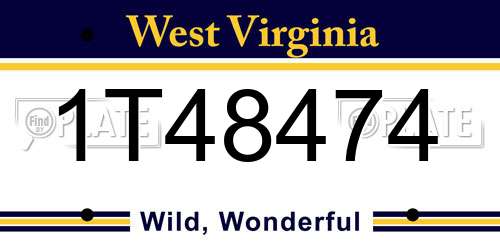 1T48474 West Virginia License Plate