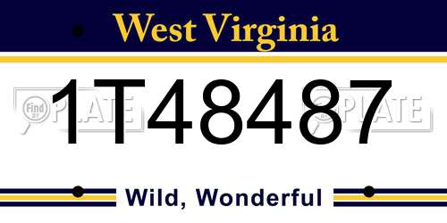1T48487 West Virginia License Plate