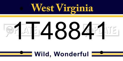 1T48841 West Virginia License Plate