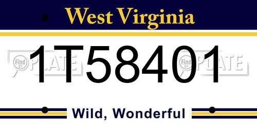 1T58401 West Virginia License Plate