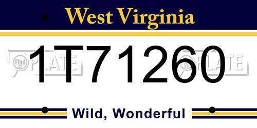 1T71260 West Virginia License Plate
