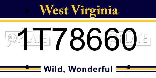 1T78660 West Virginia License Plate