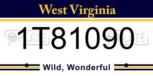 1T81090 West Virginia License Plate