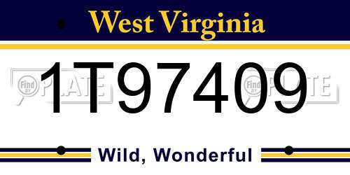 1T97409 West Virginia License Plate