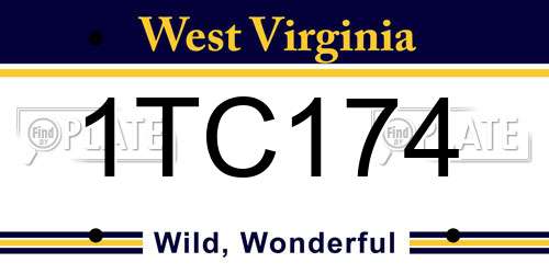 1TC174 West Virginia License Plate
