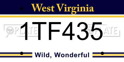 1TF435 West Virginia License Plate