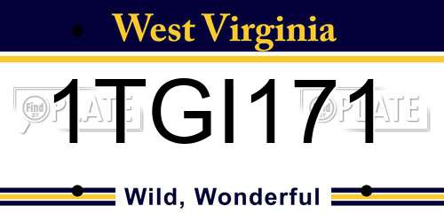 1TGI171 West Virginia License Plate