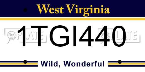 1TGI440 West Virginia License Plate