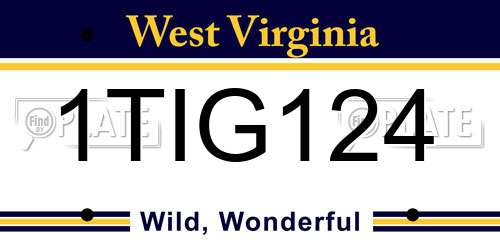 1TIG124 West Virginia License Plate