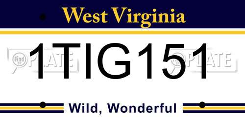 1TIG151 West Virginia License Plate