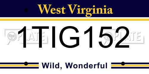 1TIG152 West Virginia License Plate