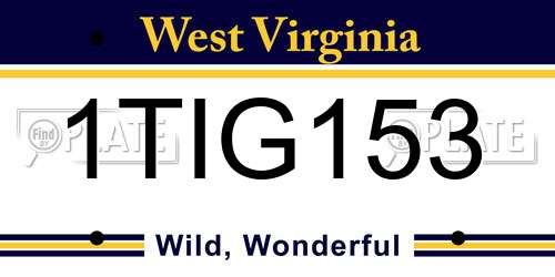 1TIG153 West Virginia License Plate