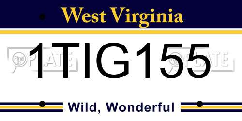 1TIG155 West Virginia License Plate