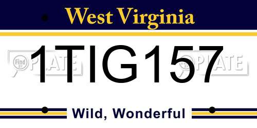 1TIG157 West Virginia License Plate