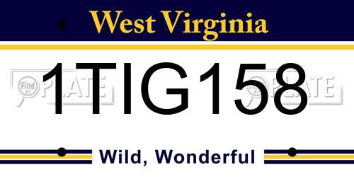1TIG158 West Virginia License Plate