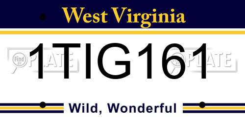 1TIG161 West Virginia License Plate