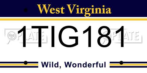 1TIG181 West Virginia License Plate