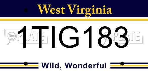 1TIG183 West Virginia License Plate