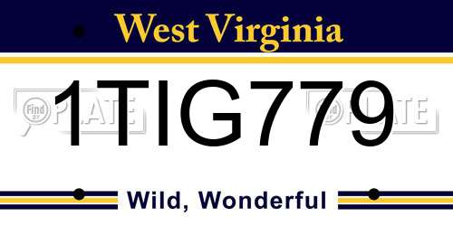 1TIG779 West Virginia License Plate