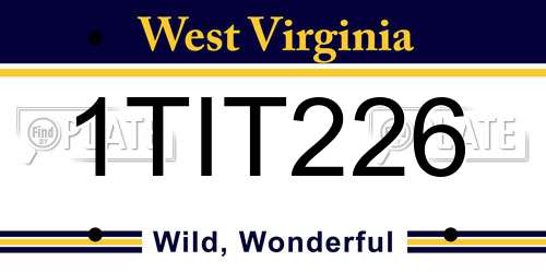 1TIT226 West Virginia License Plate