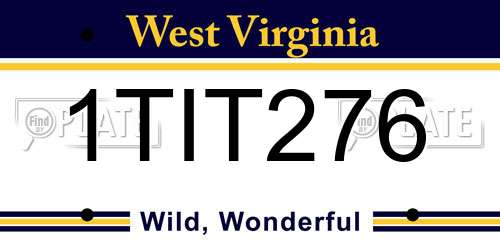 1TIT276 West Virginia License Plate