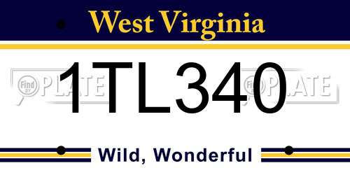 1TL340 West Virginia License Plate