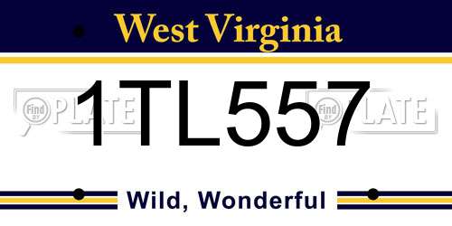 1TL557 West Virginia License Plate