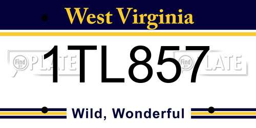 1TL857 West Virginia License Plate
