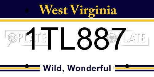 1TL887 West Virginia License Plate