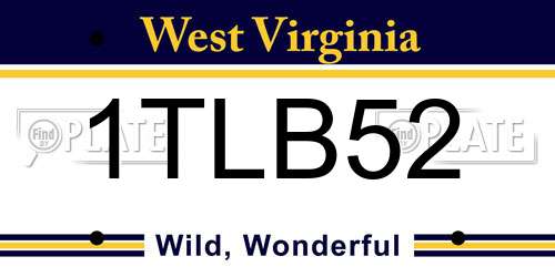 1TLB52 West Virginia License Plate