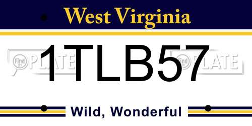 1TLB57 West Virginia License Plate