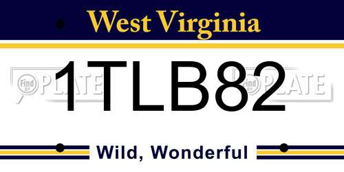 1TLB82 West Virginia License Plate