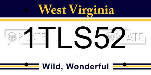 1TLS52 West Virginia License Plate