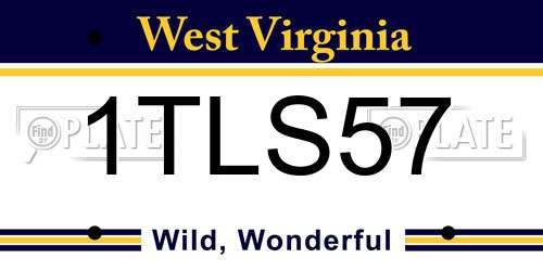 1TLS57 West Virginia License Plate