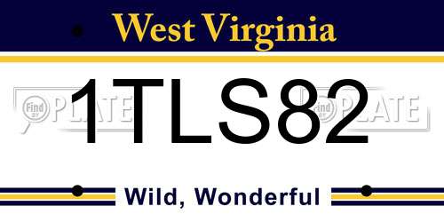 1TLS82 West Virginia License Plate