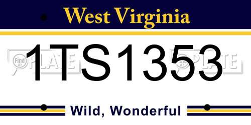 1TS1353 West Virginia License Plate