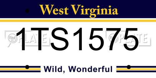 1TS1575 West Virginia License Plate