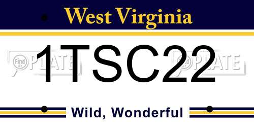1TSC22 West Virginia License Plate