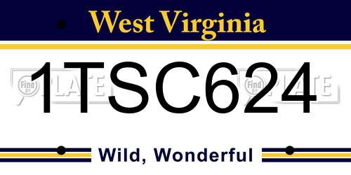 1TSC624 West Virginia License Plate