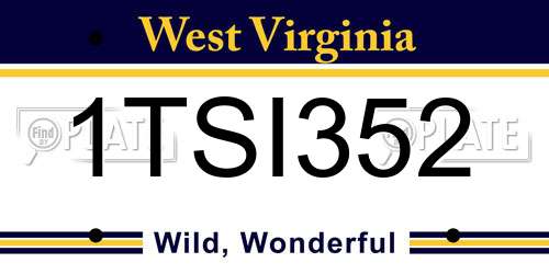 1TSI352 West Virginia License Plate