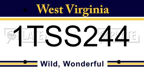 1TSS244 West Virginia License Plate