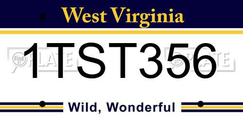 1TST356 West Virginia License Plate