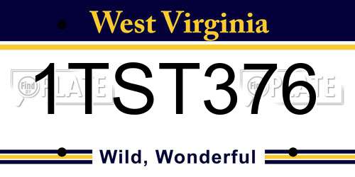 1TST376 West Virginia License Plate