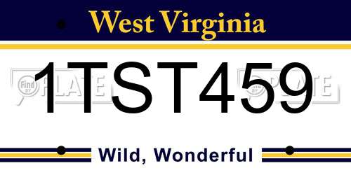 1TST459 West Virginia License Plate