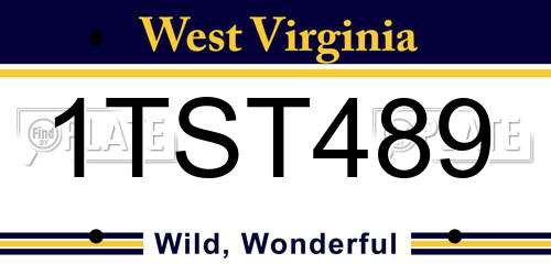 1TST489 West Virginia License Plate