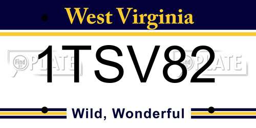1TSV82 West Virginia License Plate